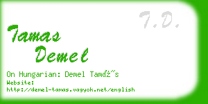 tamas demel business card